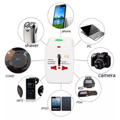 Ổ Cắm, Đầu Chuyển Đổi Nguồn Cho Phích Cắm Khi Du Lịch Quốc Tế Nhỏ Gọn, An Toàn, Tiện Dụng Mang Theo, TakyHome 8604