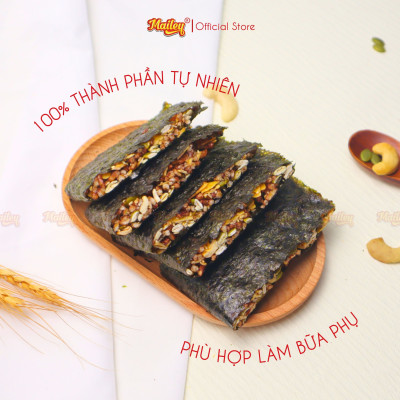 Rong biển kẹp hạt dinh dưỡng Mailey Hộp 120g - hỗ trợ ăn kiêng giảm cân, bánh ngũ cốc dinh dưỡng
