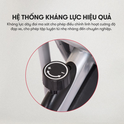 Xe đạp tập KINGSPORT KS-101 tập luyện toàn thân, tích hợp đồng hồ đo lường chỉ số, cân nặng phù hợp từ dưới 75kg