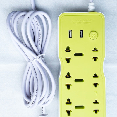 Ổ cắm đa năng USB 8 lỗ thế hệ mới Nakagami kèm ổ cắm USB chất lượng cao công nghệ Nhật Bản - Màu ngẫu nhiên