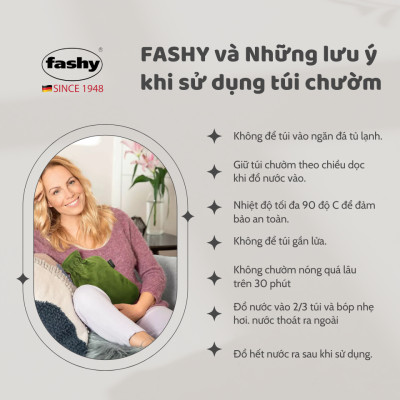 Túi chườm Fashy Germany Bọc Nhung 100% nhập khẩu từ Đức giúp giữ ấm, giảm đau tự nhiên