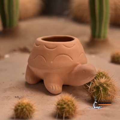 Chậu Gốm Đất Nung Hình Rùa Con - Chậu Trồng Sen Đá Mini Dễ Thương