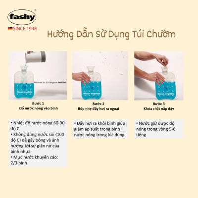 Túi chườm nóng lạnh nhập khẩu 100% từ Đức thương hiệu Fashy dòng cổ điển, tiêu chuẩn chất lượng Châu Âu giúp giảm các cơn đau kỳ kinh nguyệt, đau đầu,... hạ sốt tự nhiên, phù hợp cho người lớn, nhiều màu sắc