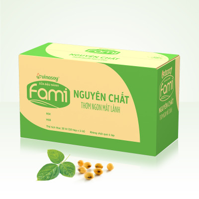 Thùng 10 Hộp Sữa Đậu Nành Vinasoy Fami Nguyên Chất (1 lít / Hộp)