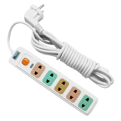 Ổ Cắm Điện Có Nắp Che 5 Lỗ 2 Chân Mpower MP-153 - 3 Mét