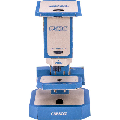 Kính hiển vi giấy tự lắp ghép cao cấp Carson Optigami OG-100 (50-400x) (giúp trẻ em khám phá kính hiển vi) - Hàng Chính Hãng