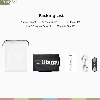 Ulanzi UA12 / UA20 - Đèn Ống Dang Túi Khí Di Động, Công Suất 12W Và 20W, Dải Nhiệt Màu CCT, Hỗ Trợ Nam Châm Kết Nối Từ Tính - Hàng chính hãng