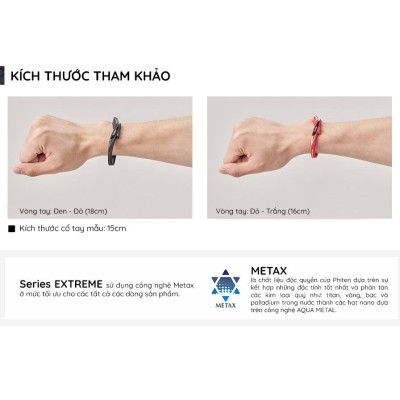 Vòng tay Phiten Rakuwa extreme cross TG788025/TG788026/TG788125/TG788126