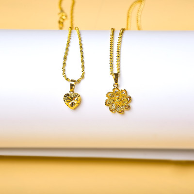 COMBO Dây chuyền kèm mặt,  Kiểu Hàn Quốc, chất liệu hợp kim mạ vàng 7.999k, dây dài 42cm, kèm túi đựng Cung hỷ