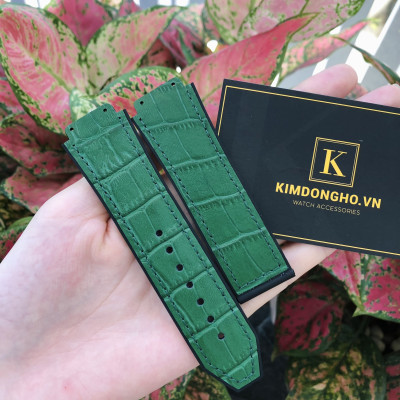 (Tặng tua vit thay dây) Dây đồng hồ HUB size 42 Lót da vân các màu (19-25-22)