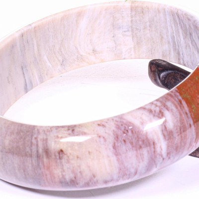 Vòng tay gỗ hóa thạch bản hẹ ni 57 mệnh hỏa, mộc - Ngọc Quý Gemstones