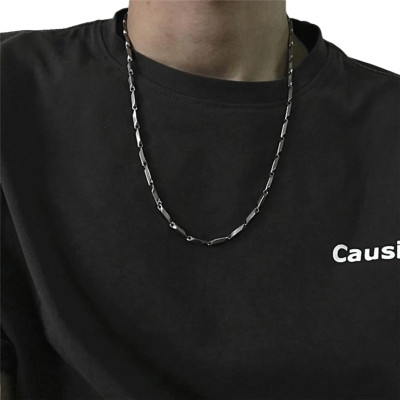 Dây chuyền nam nữ titan cao cấp đẹp sang trọng hỏa tiển trơn trangsucpt kích cỡ 2mm trắng PTDCNA12