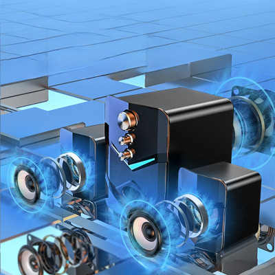 Bộ 3 Loa Máy Tính D222 Có Đèn LED, Âm Thanh 9D Chất Lượng Tốt, Nghe Nhạc Hay -  Hàng Nhập Khẩu