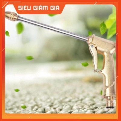 Bộ dây vòi xịt nước rửa xe, tưới cây . tăng áp 3 lần, loại 20m 206701-3 đầu đồng, cút nối vàng
