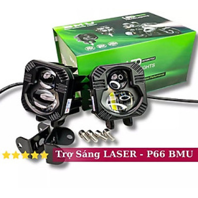 Đèn Trợ Sáng Bi Cầu BMU P66 55W/12.24V/DC lắp ô tô xe máy Sáng 2 Màu có trợ Pha Laser