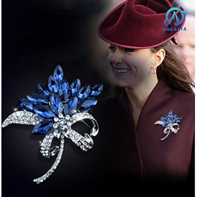 Trâm Cài Áo Nữ Quà Tặng Hoa Đính Đá Saphia Xanh Tím Trang Nhã Sang Trọng (Kèm Hộp)