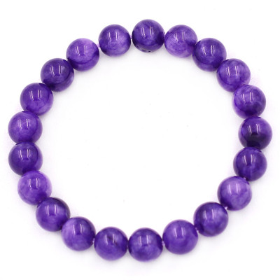 Chuỗi tay đá vân rồng tím 8 ly 21 hạt - hợp mệnh Hỏa, mệnh Thổ