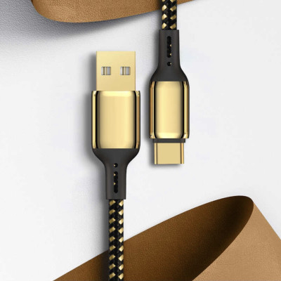 Cáp Wiwu Gold 18K USB To Type-C Cho iPad, Các Dòng Điện Thoại Samsung, Oppo GD-101 Chất Liệu Cao Cấp Lõi Đồng Truyền Tải Dữ Liệu Nhanh - Hàng Chính Hãng