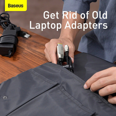 Cáp nguồn Baseus 1 for 2 Fast Charging Data Cable Type C to C + DC 100W - Hàng chính hãng