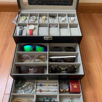 Hộp Đựng Đồng Hồ, Mắt Kính, Trang Sức 3 Tầng SAIKE SAIKE S333