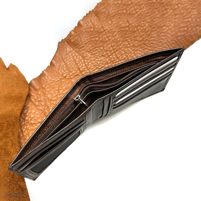Bóp Da Bò Nam NAPA SEMI Mềm Mại - Vân Tự Nhiên, Size Lớn, Thiết Kế Cổ Điển, Đơn Giản - Mỏng Nhẹ, Dáng Ngang - Gập 2, Ngăn Đựng Tiền Có Khóa Kéo, Nhiều Ngăn Để Giấy Tờ Tiện Dụng - Hàng Chính Hãng SAIGIO