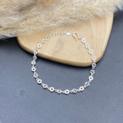 Vòng Tay Lắc Tay Nữ Bạc Ta Đính Đá Nhân Tạo BẠC HIỂU MINH LTU613