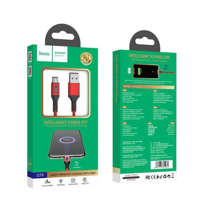 Cáp sạc nhanh thông minh Type-C  Hoco chống gãy gập dài 1.2m ( 2 màu)- Hảng chính hãng