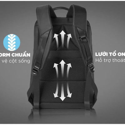 Balo Laptop 15.6 Inch KINGBAG KRATOS phối da bền bỉ, siêu nhẹ - Hàng Chính Hãng