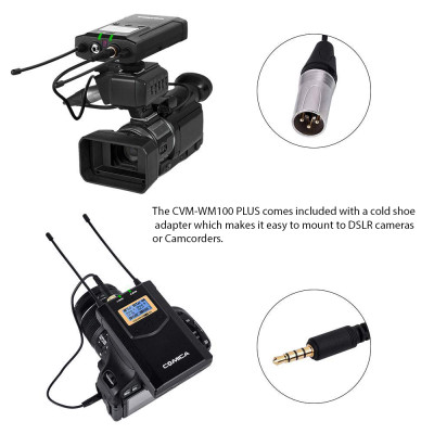 Bộ Micro Không Dây UHF Cho Máy Ảnh Comica CVM-WM100 Plus - Hàng Chính Hãng