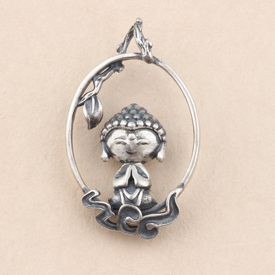 Charm bạc mặt dây chuyền hình phật treo - Ngọc Quý Gemstones