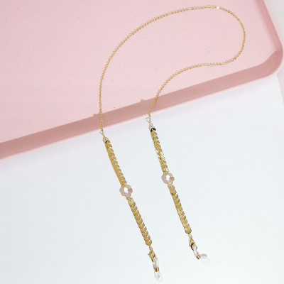 Glasses chain dây đeo mắt kiếng cỏ bốn lá đá lấp lánh và chuỗi dây xương cá đẹp độc lạ dây giữ khẩu trang đeo airpod chống lạc