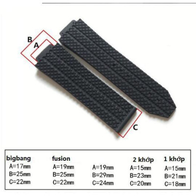 GIÁ HỦY DIỆT Dây đồng hồ HUBLOT cao su trắng xám case 45 BIGBANG size dây 17 - 25 - 22
