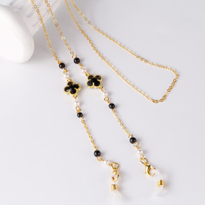 Dây kính dây đeo gọng kính cỏ bốn lá may mắn mặt pha lê sang trọng ấn tượng tiện lợi đa năng đa phong cách