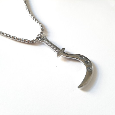 Dây chuyền nam cá tính, mặt hợp kim không gỉ si mạ, dây titan cao cấp rộng 3-4mm, dài 50cm