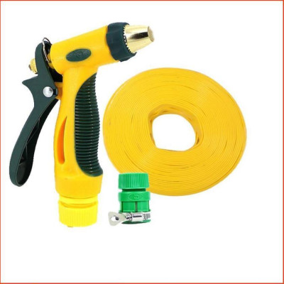 Bộ dây vòi xịt nước rửa xe,tưới cây tăng áp 3 lần 3-5M( nối nhựa xanh) 206317