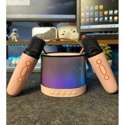 Loa Bluetooth Mini Karaoke Không Dây, Kèm 2 Mic, Âm Thanh Sống Động, Đèn LED 16 Màu - HÀNG CHÍNH HÃNG MINIIN