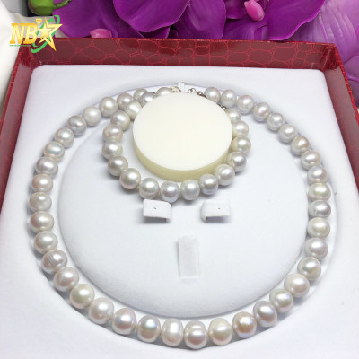 Bộ Trang Sức Ngọc Trai Thiên Nhiên Màu Trắng - BNTT021