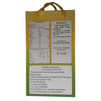 Gạo Thơm ST25 Hộp 2Kg - Gạo An Toàn Từ Vùng Lúa Tôm