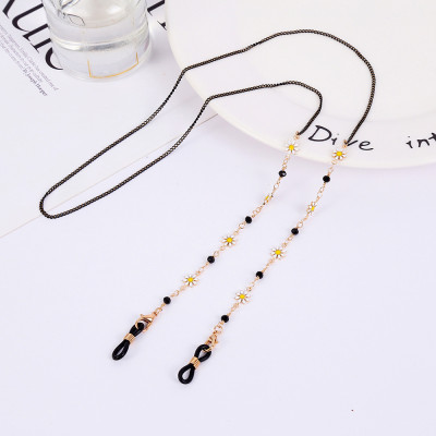 Glasses chain chuỗi đeo gọng kính dây đen mix hoa cúc hoạ mi ấn tượng hot trend năm nay dây đeo khẩu trang airpod