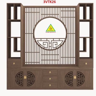 Vách ngăn phòng khách nhà bếp, Tủ kệ vách ngăn phòng 3VTK26