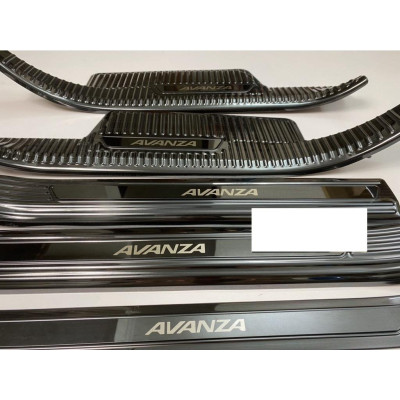 Ốp bậc cửa , nẹp bước chân Toyota Avanza 2022 cao cấp -mẫu Titan 8 chi tiết