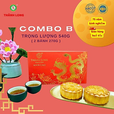 Hộp 2 bánh trung thu 2 trứng 270g - Thành Long (540g) - Việt Nam