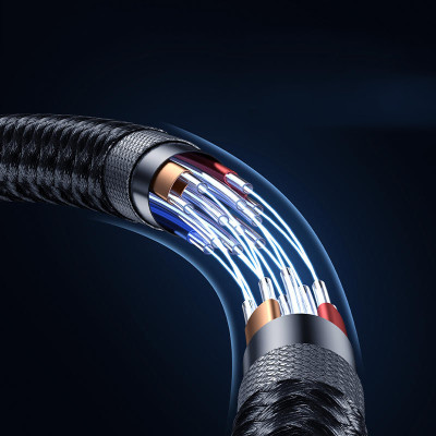 Cáp Pisen Quick Ice Cry.stal PD Type-C to L Explorer 1200mm ( QC-TC01-1200) trong suốt, dây dù chống rối, hàng chính hãng