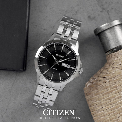 Đồng Hồ Nam Citizen Dây Thép Không Gỉ BF2011-51E - Mặt Đen