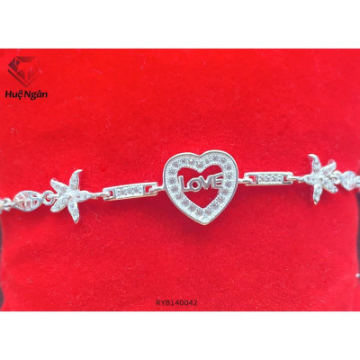 Lắc tay bạc 925 Huệ Ngân - Trái tim sao biển Starfish Heart RYB140042