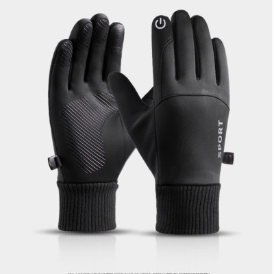 Găng tay nam giữ ấm mùa đông cảm ứng điện thoại chống nước tương đối tốt lót nỉ lông cam cấp GTN668