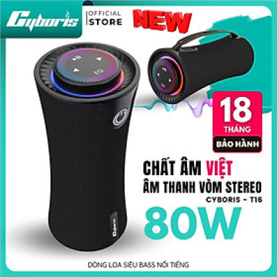 Loa Bluetooth không dây di động CYBORIS T16 chính hãng có âm thanh nổi RGB Đầu phát nhạc âm thanh vòm - Hàng chính hãng
