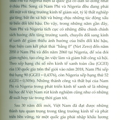 Phát Triển Kinh Tế Xanh Ở Nam Phi Và Nigeria: Gợi Ý Chính Sách Cho Việt Nam (Sách chuyên khảo) - PGS. TS. Lê Phước Minh chủ biên