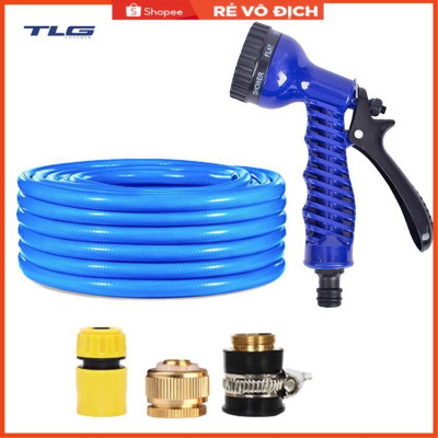 Bộ dây và vòi xịt tăng áp lực nước,rửa xe, tưới cây 3-5m (cút nhựa nối đồng nhựa) 206843