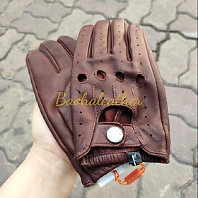 Găng tay nam da cừu nguyên tấm BHYST02 Bao tay lái xe da thật